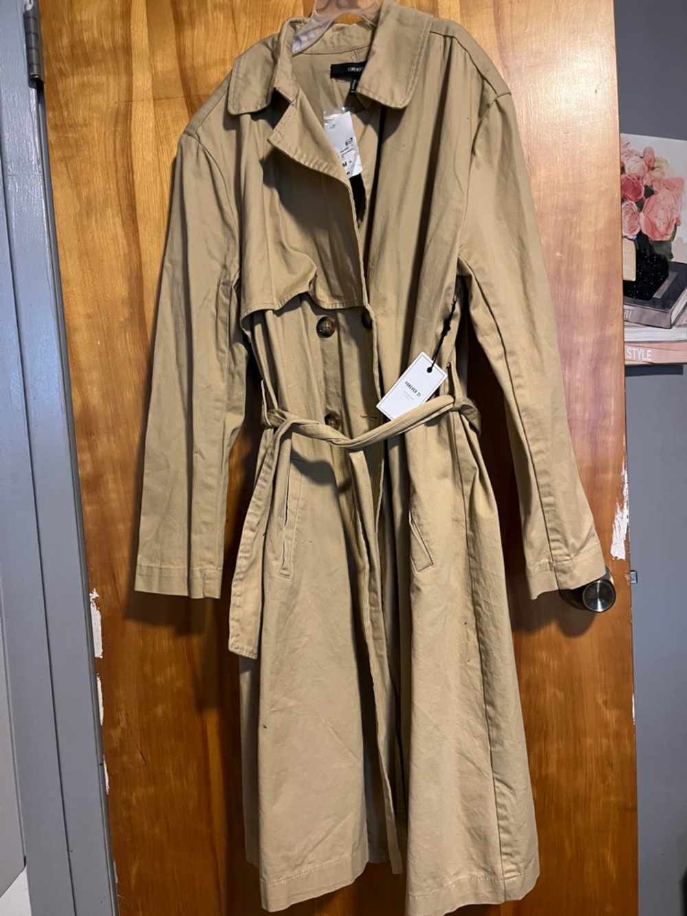 Forever 21 Tan Trench Coat with Belt